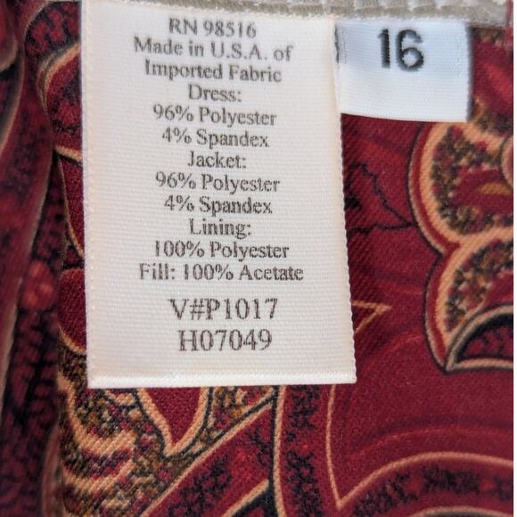 90s Vintage Coldwater Creek Plaid Quilted Jacket Rust Red Brown Size 16 - Picture 6 of 16